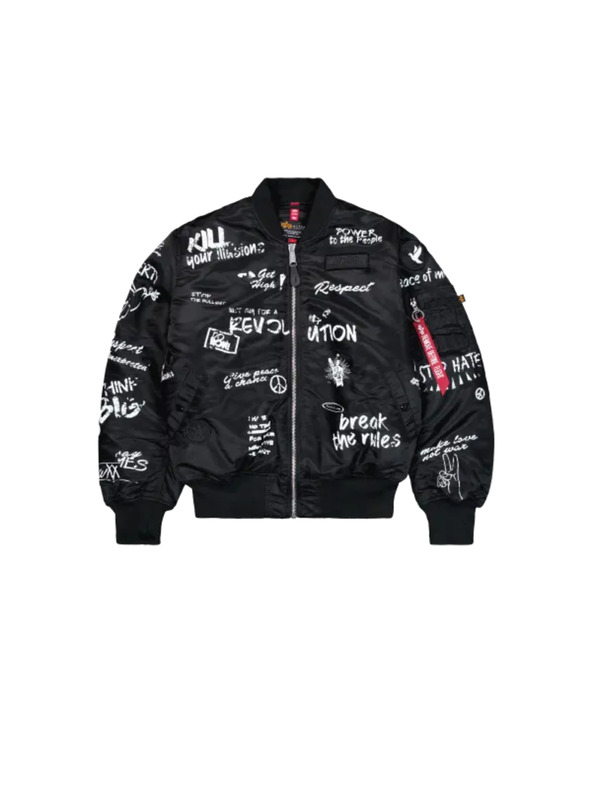 Alpha Industries Geacă bomber neagră pentru bărbați Alpha Industries MA-1 Peace