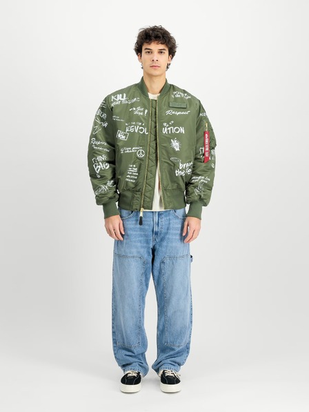 Alpha Industries Geacă bomber verde pentru bărbați Alpha Industries MA-1 Peace