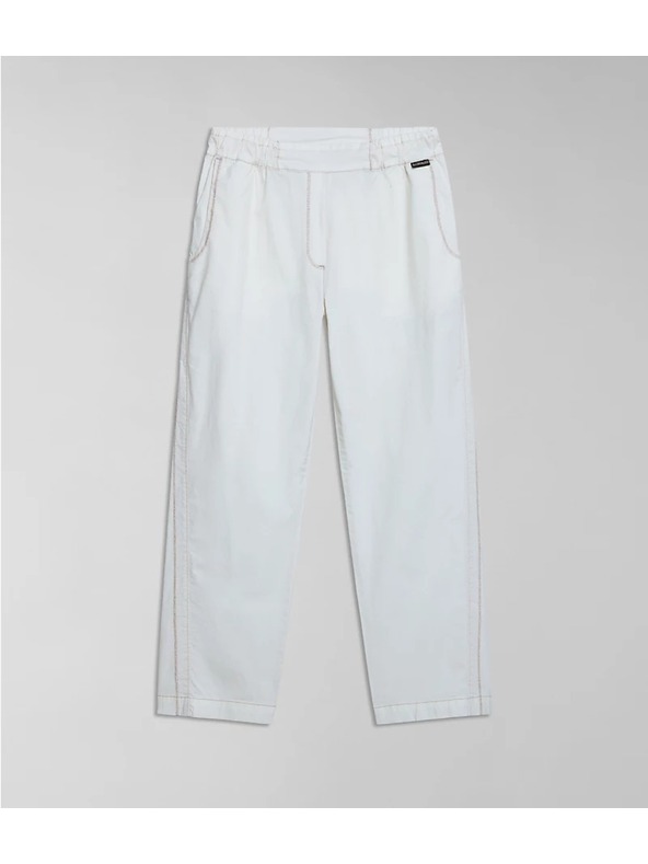 Napapijri Pantaloni albi pentru femei Napapijri M-Aberdeen W N1A White Whisper