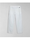 Napapijri Pantaloni albi pentru femei Napapijri M-Aberdeen W N1A White Whisper