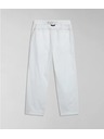 Napapijri Pantaloni albi pentru femei Napapijri M-Aberdeen W N1A White Whisper