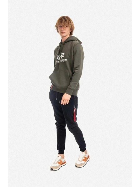 Alpha Industries Hanorac verde pentru bărbați Alpha Industries Basic hoodie Dark Olive