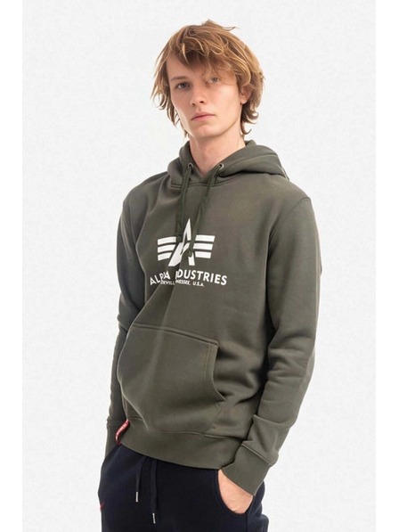 Alpha Industries Hanorac verde pentru bărbați Alpha Industries Basic hoodie Dark Olive