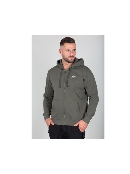 Alpha Industries Hanorac verde măsliniu cu fermoar pentru bărbați Alpha Industries Basic Zip hoodie Dark Olive