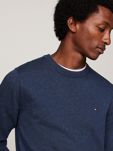 Tommy Hilfiger Pulover albastru Aegean Sea Heather pentru bărbați Tommy Hilfiger