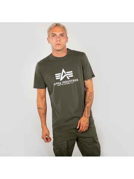 Alpha Industries Tricou verde pentru bărbați Alpha Industries Basic T Dark Olive