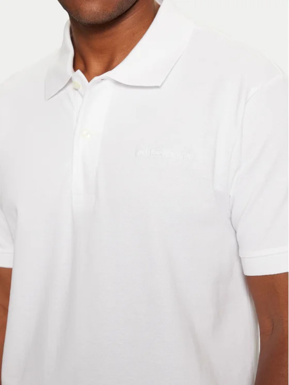 Guess Jeans Tricou polo alb pentru bărbați Guess jeans kcjv1