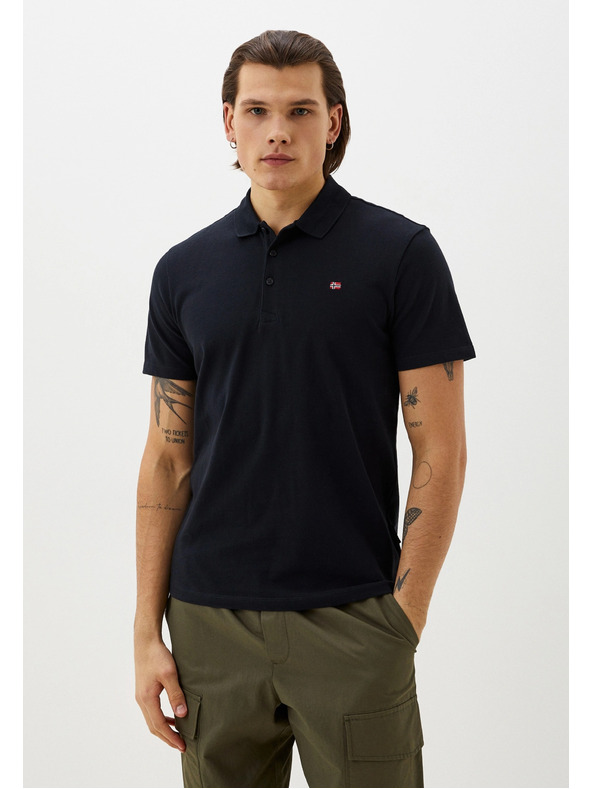 Napapijri Tricou polo negru pentru bărbați Napapijri 0411
