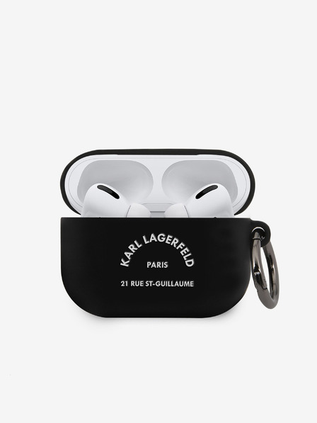 Karl Lagerfeld Husă din silicon Rue St Guillaume pentru Airpods Pro Black Karl Lagerfeld