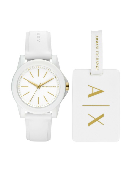 Armani Exchange Set cadou de ceas pentru femei Armani Exchange Lady Banks și curea pentru bagaj AX7126