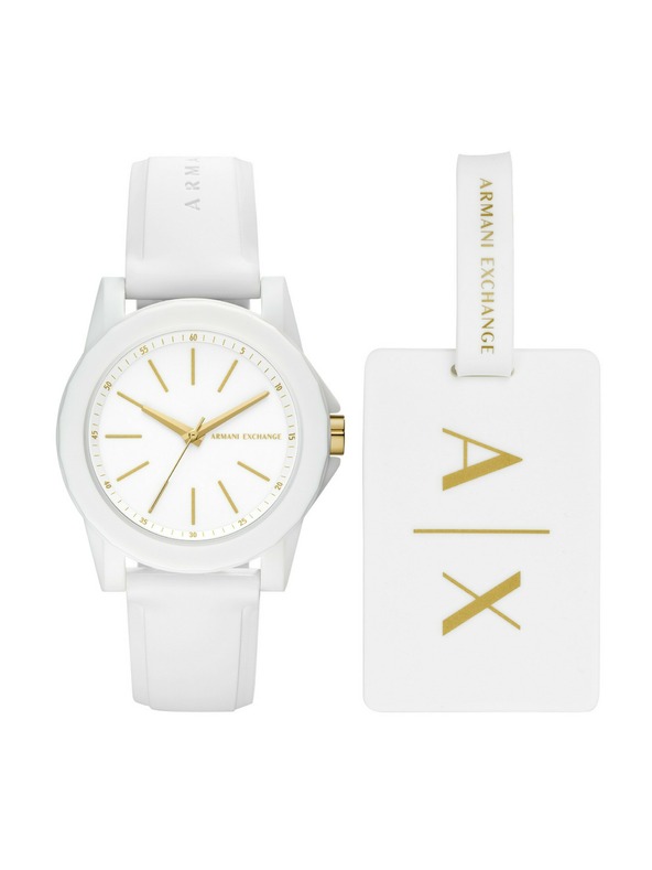 Armani Exchange Set cadou de ceas pentru femei Armani Exchange Lady Banks și curea pentru bagaj AX7126