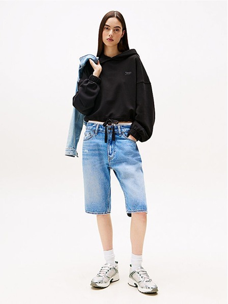 Tommy Jeans Hanorac scurt negru pentru femei 20314 Tommy jeans