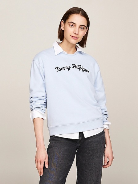 Tommy Hilfiger Pulover vintage albastru deschis pentru femei Tommy Hilfiger