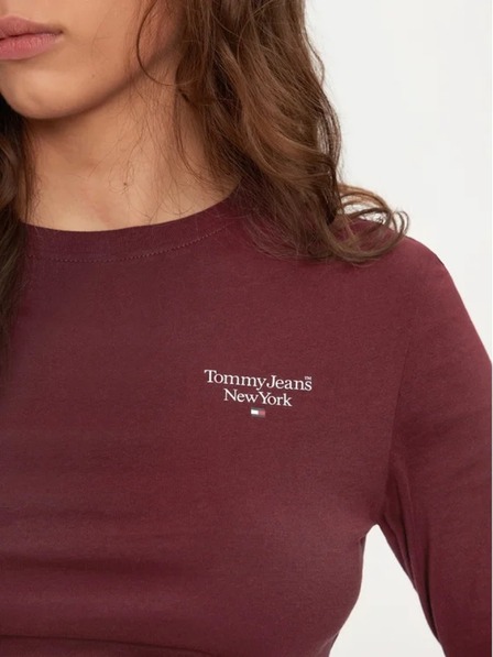 Tommy Jeans Tricou bordeaux pentru femei Tommy Jeans Deep Rouge