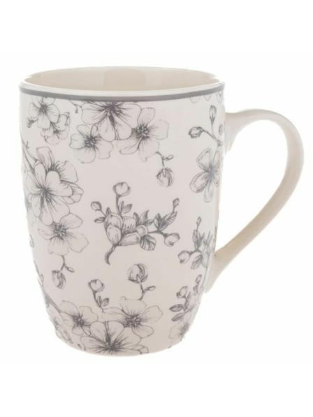 Casa de Engel Cană ceramică 300ml - flori gri, 6/36