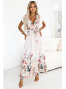 numoco Rochie maxi din satin cu decolteu adânc și model ombré floral