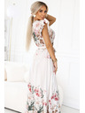 numoco Rochie maxi din satin cu decolteu adânc și model ombré floral