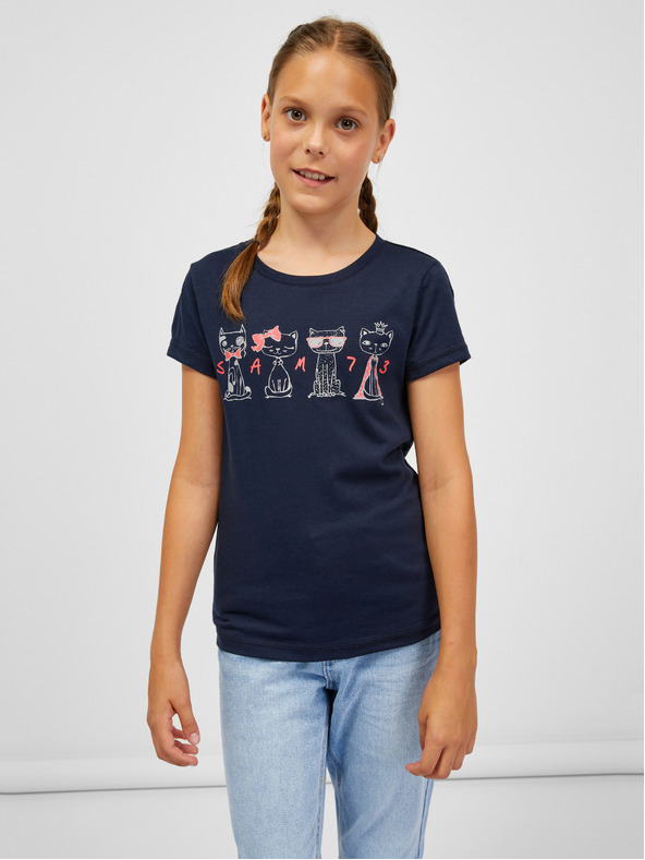 Sam 73 Tricou albastru închis pentru fete SAM 73 Axill