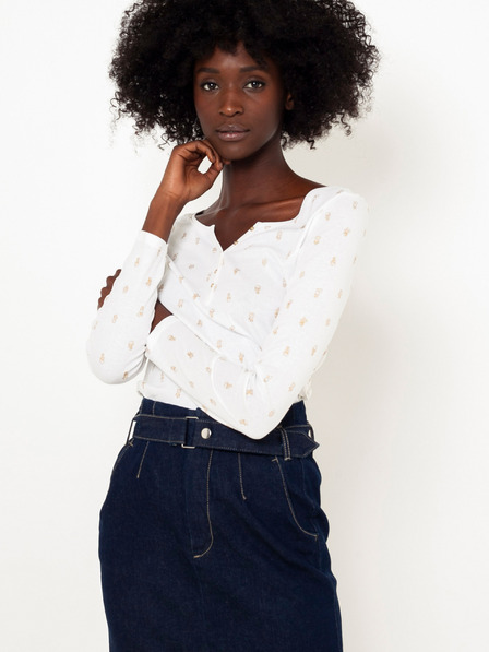 CAMAIEU Tricou alb cu model