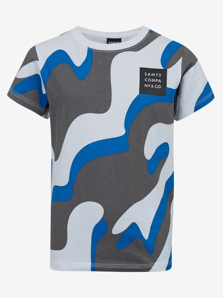 Sam 73 Tricou cu model pentru băieți gri și albastru SAM 73 Oscar