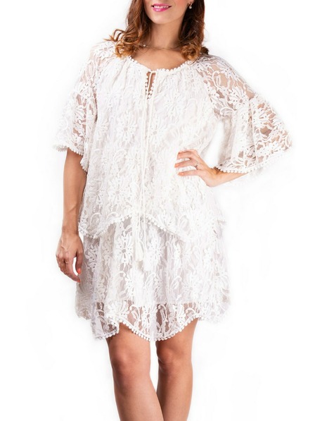 SIMPO Lace Up Rochie