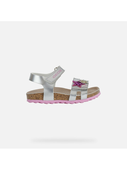 Geox Sandale argintii pentru fete Geox Chalki