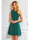 numoco Rochie verde BLANKA cu decolteu trapezoidal și volănaș