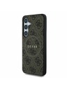 Guess Guess PU Leather 4G Colored Ring MagSafe Husă spate pentru Samsung Galaxy S25 Brown