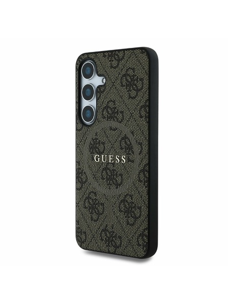 Guess Guess PU Leather 4G Colored Ring MagSafe Husă spate pentru Samsung Galaxy S25 Brown