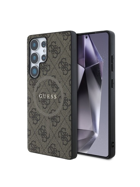 Guess Guess PU Leather 4G Colored Ring MagSafe Husă spate pentru Samsung Galaxy S25 Ultra Brown