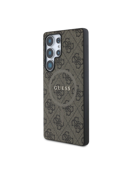 Guess Guess PU Leather 4G Colored Ring MagSafe Husă spate pentru Samsung Galaxy S25 Ultra Brown