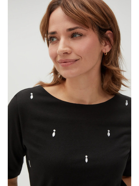 Moodo Tricou negru cu model