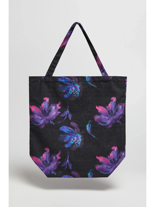 Moodo Geantă din bumbac închisă la culoare cu model