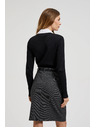 Moodo Top negru pentru femei cu mânecă lungă