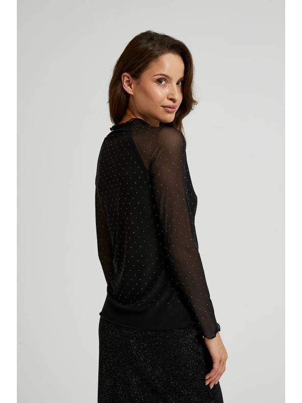 Moodo Helancă neagră cu mânecă lungă