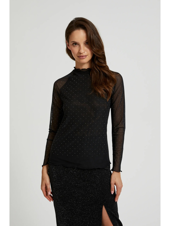 Moodo Helancă neagră cu mânecă lungă