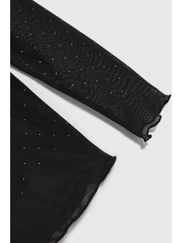 Moodo Helancă neagră cu mânecă lungă