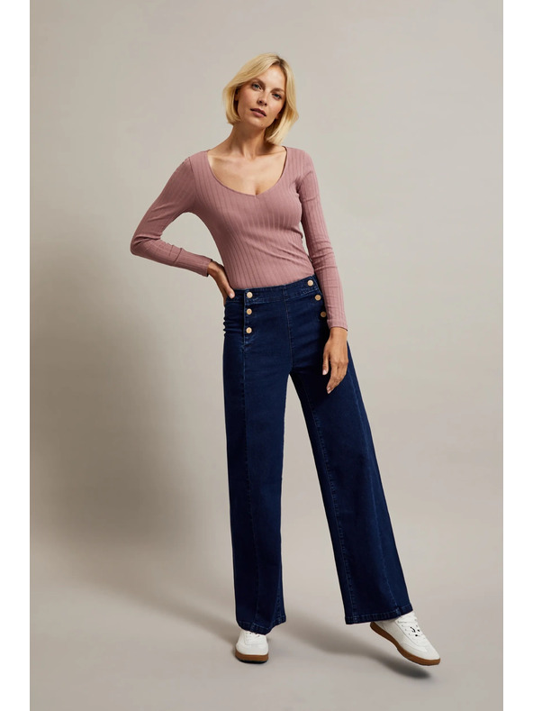 Moodo Top roz pudrat pentru femei cu mânecă lungă