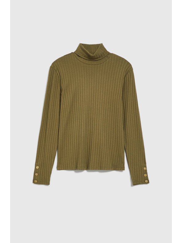 Moodo Top verde măsliniu deschis pentru femei cu mânecă lungă