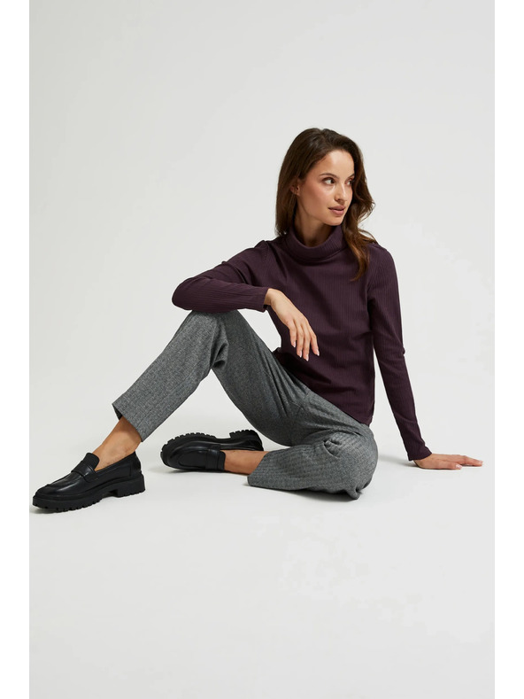 Moodo Top mov închis pentru femei cu mânecă lungă