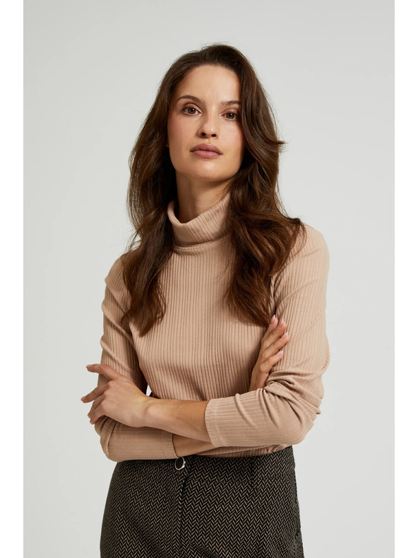 Moodo Top maro pentru femei cu mânecă lungă