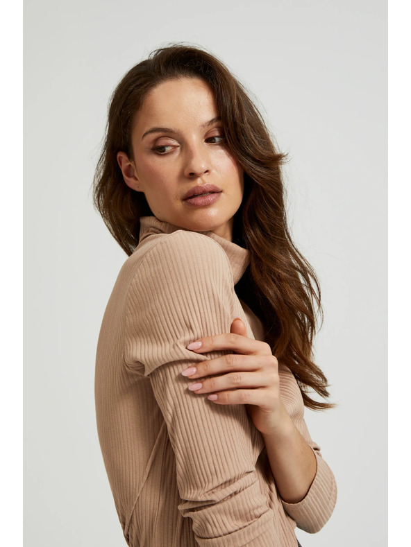 Moodo Top maro pentru femei cu mânecă lungă