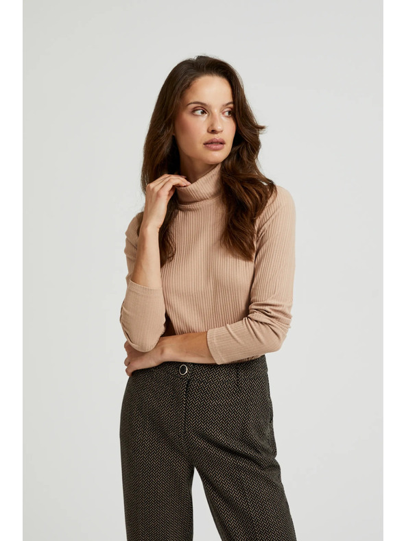 Moodo Top maro pentru femei cu mânecă lungă