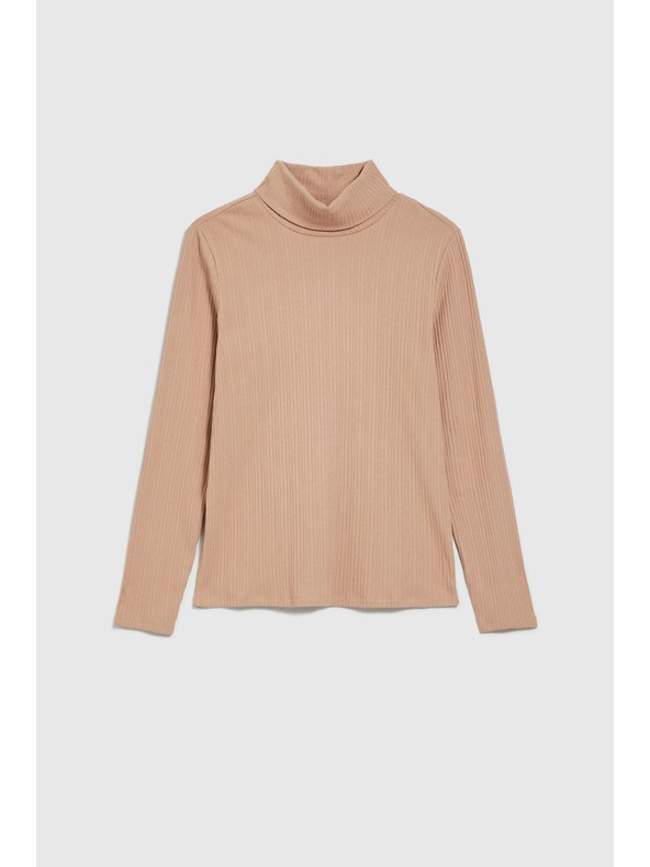 Moodo Top maro pentru femei cu mânecă lungă