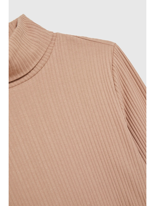 Moodo Top maro pentru femei cu mânecă lungă