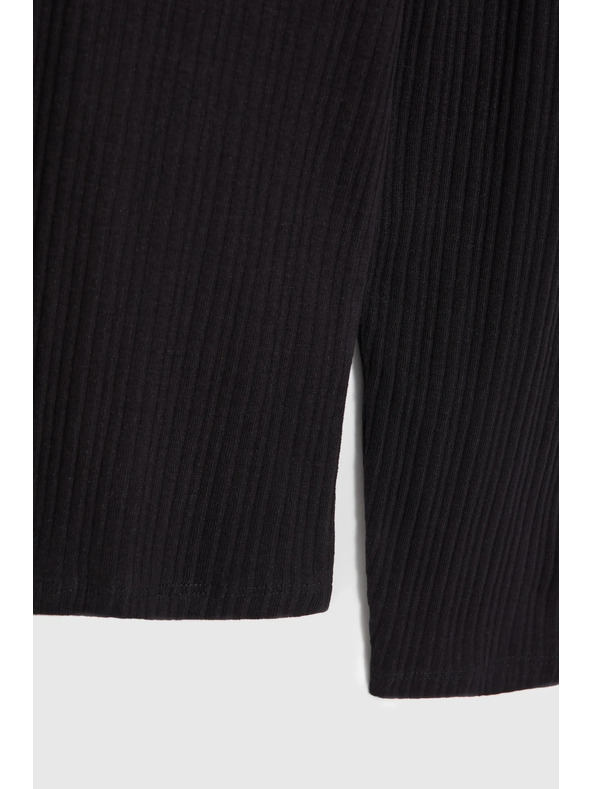 Moodo Top negru pentru femei cu mânecă lungă