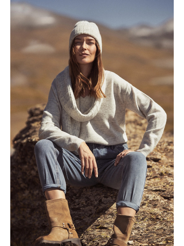 Moodo Șal gri pentru femei