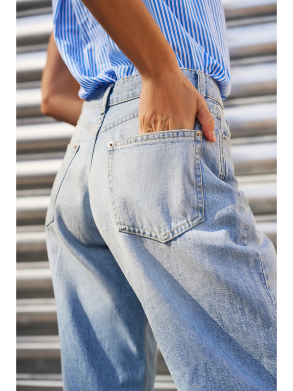 Moodo Blugi albaștri rupți pentru femei Moodo