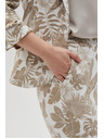 Moodo Pantaloni albi cu imprimeu floral pentru femei Moodo