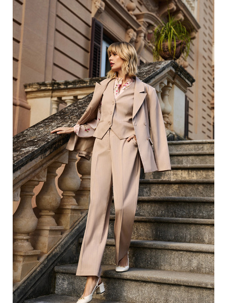 Moodo Pantaloni eleganți bej pentru femei Moodo